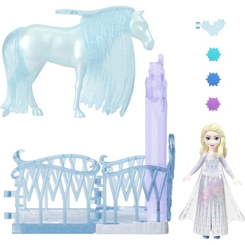 Mattel Disney Frozen Elsa & Nokk Small Doll & Horse Adventure Set With Icy Haven Playset & Accessories JHH06 / JHH08 19473533137