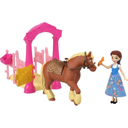 Mattel Disney Frozen Disney Princess Belle & Philippe Small Doll & Horse Set With Stable Playset & Accessories JHH06 / JHH09 194