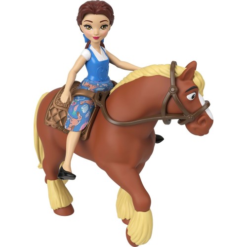 Mattel Disney Frozen Disney Princess Belle & Philippe Small Doll & Horse Set With Stable Playset & Accessories JHH06 / JHH09 194