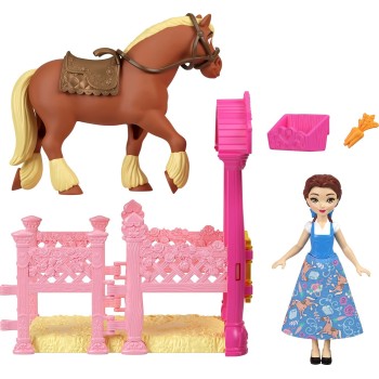 Disney Frozen Mattel Disney Princess Μίνι Κούκλες - Πριγκιπικοι Σταβλοι Belle & Philippe  JHH06 / JHH09 194735331475