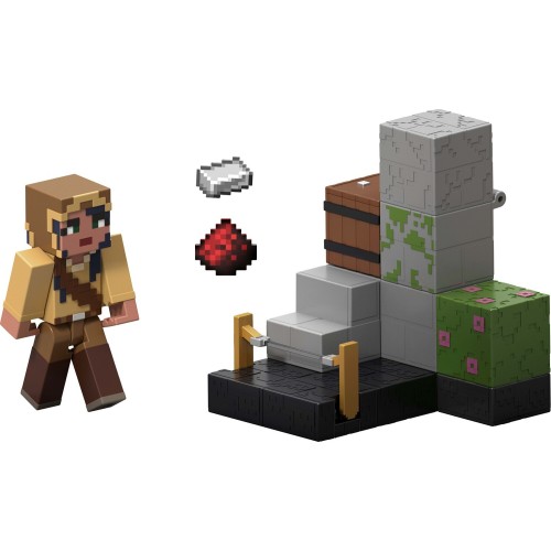 mattel minecraft - βασική φιγούρα με μηχανισμο δράσης και αξεσουάρ minecraft redstone charged trapper GTT53 / JKK09 194735351381