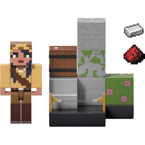 mattel minecraft - βασική φιγούρα με μηχανισμο δράσης και αξεσουάρ minecraft redstone charged trapper GTT53 / JKK09 194735351381