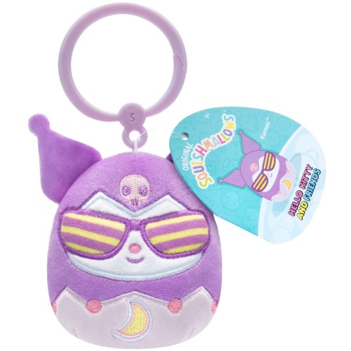Jazwares Squishmallows Sanrio Hello Kitty And Friends - Λούτρινα Μπρελόκ Kawaii Tokyo (5 Σχέδια) 9Εκ - Kuromi  Limited Edition!
