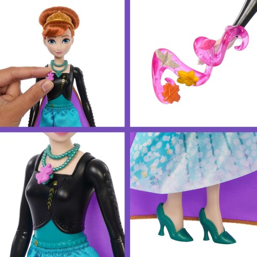 Mattel Disney Frozen Jewel Reveal Anna Fashion Doll w/ 8 Surprises Including Gem Box & 10 Accessories JJY37 194735344673