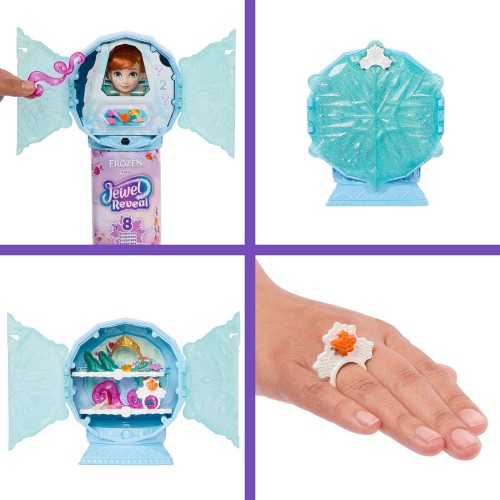 Mattel Disney Frozen Jewel Reveal Anna Fashion Doll w/ 8 Surprises Including Gem Box & 10 Accessories JJY37 194735344673