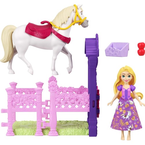 Mattel Disney Princess Rapunzel & Maximus Small Doll & Horse Set With Stable Playset & Accessories JHH06 / JHH07 194735331420