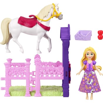 Mattel Disney Princess Μίνι Κούκλες - Πριγκιπικοι Σταβλοι Storytime Stackers Rapunzel & Maximus JHH06 / JHH07 194735331420