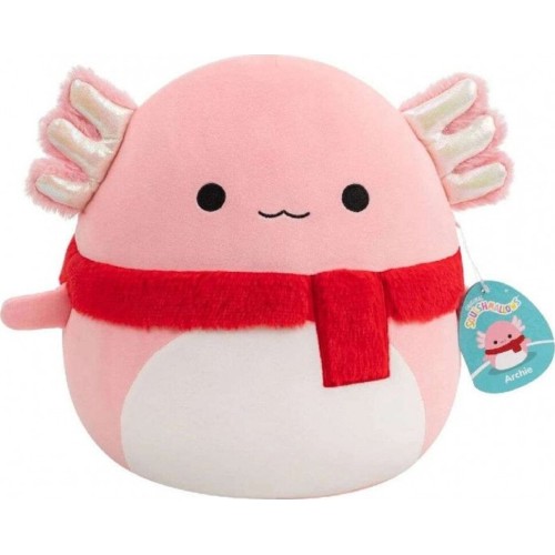 Squishmallows - Plush Wave 9 (6 Designs) 30.5cm - Jazwares Archie the Pink Axolotl With Fuzzy Scarf, Sqcr08809, JWSQ4137-H 19172