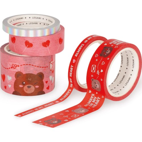 Legami Αυτοκόλλητα Βαλεντίνου Ταινία Paper Sticky Tapes 5Τεμ TAP0011 8052694101732
