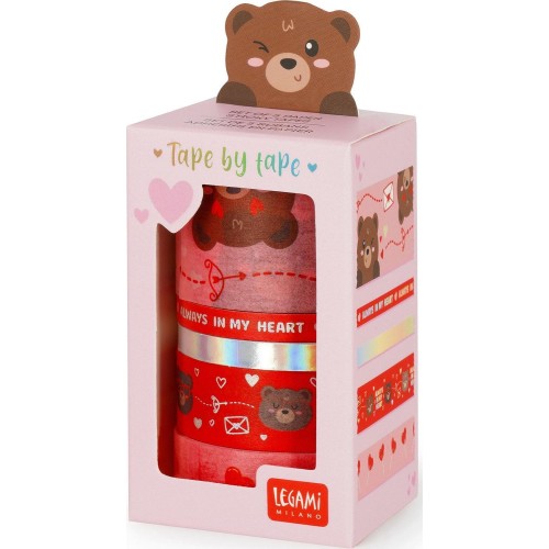 Legami Set of 5 Decorative Teddy Bear Paper Sticky Tapes - Tape By Tape teddy bear TAP0011 8052694101732