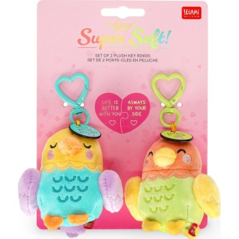 Legami 2 Key Rings With a Stuffed Toy - Super Soft! - Tiny SPK0017 8052694112462