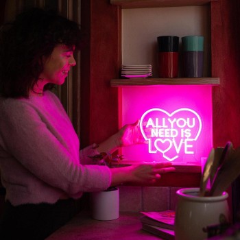Legami Neon Effect Led Lamp - All You Need is Love - Its a Sign all you need is lo NEL0005 8052694045135