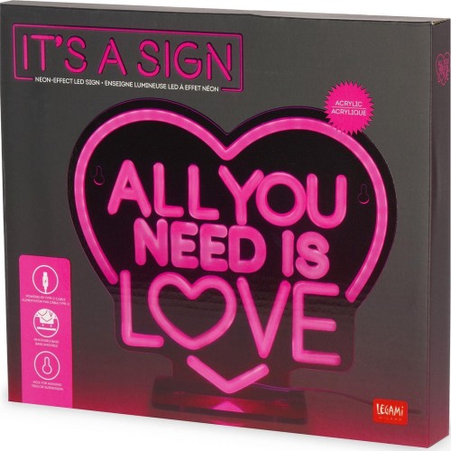 Legami Neon Effect Led Lamp - All You Need is Love - Its a Sign all you need is lo NEL0005 8052694045135