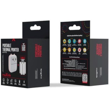 Maxlife Mxtp-100 Μίνι Εκτυπωτής Φωτογραφιών Τσέπης Φορητός Bluetooth Καλώδιο Usb Θερμικό Χαρτί MXTP-100B 5900495198037