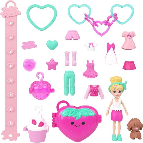 Mattel Polly Pocket Dolls & Pets, Bracelet Style Kit, Fashions And Keychain Accessories, Wearable Compact JKR51 / JKR53 19473535