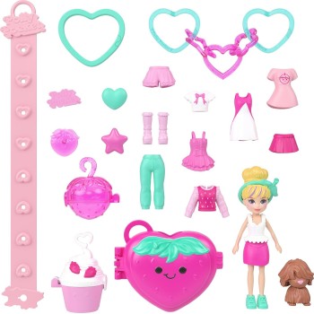 Mattel Polly Pocket Dolls & Pets, Bracelet Style Kit, Fashions And Keychain Accessories, Wearable Compact JKR51 / JKR53 19473535