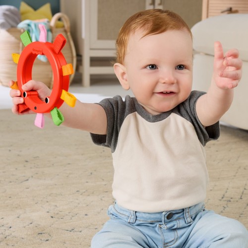 Mattel Fisher-Price Κουδουνιστρες Ζωακια Fisher Price Rainbow Ribbons Activity Ring JKW53 / JKW56 194735357710