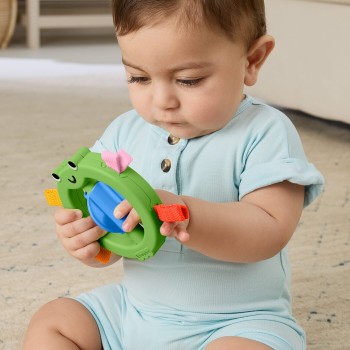 Mattel Fisher-Price Ribbit 'N Ribbons Frog Activity Ring, Newborn Baby Sensory Activity Toy JKW53 / JKW55 194735357673