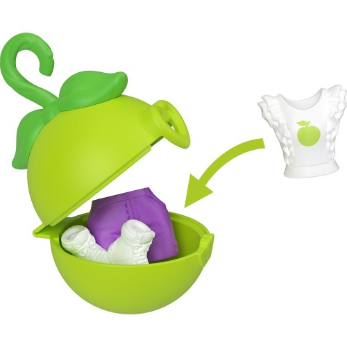 Mattel Polly Pocket Dolls & Pets, Keychain Style Kit, Fruit Fashions And Charm Accessories JKR46 / JKR47 194735354955