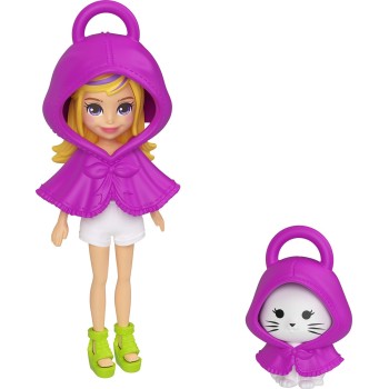 Mattel Polly Pocket Κούκλα Με Αξεσουάρ And Μπρελόκ Μεσαιο Pack 3 Σχέδια Keychain Style Kit Ap  Fruit Fashions And Charm Accessor
