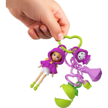 Mattel Polly Pocket Κούκλα Με Αξεσουάρ And Μπρελόκ Μεσαιο Pack 3 Σχέδια Keychain Style Kit Ap  Fruit Fashions And Charm Accessor