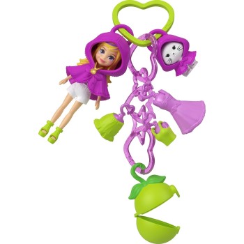 Mattel Polly Pocket Κούκλα Με Αξεσουάρ And Μπρελόκ Μεσαιο Pack 3 Σχέδια Keychain Style Kit Ap  Fruit Fashions And Charm Accessor