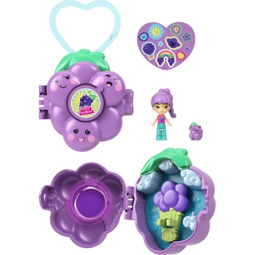 Mattel Polly Pocket Doll & Micro Compact, Keychain And Sticker Sheet, Pet Accessory, Travel Toys JKC86 / JKC88 194735346769