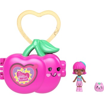 Mattel Polly Pocket Doll & Micro Compact, Keychain and Sticker Sheet, Pet Accessory, Travel Toys JKC86 / JKC90 194735346776