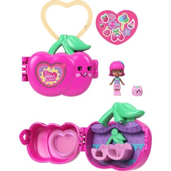 Mattel Polly Pocket Doll & Micro Compact, Keychain and Sticker Sheet, Pet Accessory, Travel Toys JKC86 / JKC90 194735346776