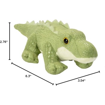 WILD PLANET Wild Republic Pocketkins Eco Alligator, Stuffed Animal, 5 Inches, Plush Toy, Made From Recycled Materials, Eco Frien