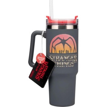 Paladone stranger things 5 insulated drinking tunbler with straw, 900 ml capacity PP14605ST 5056577755800