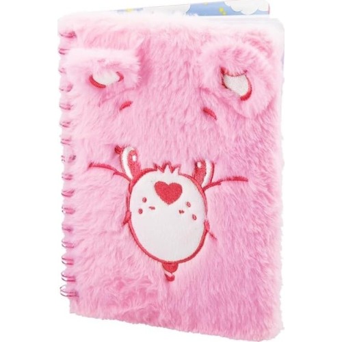 Paladone care bears fluffy a5 notebook – cheer bear plush cover journal with 160 lin PP14394CB 5056577753189