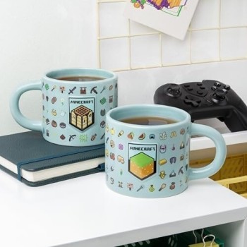 Paladone minecraft mug, officially licensed 400ml large ceramic coffee cup, embossed PP14641MCF 5056577756203