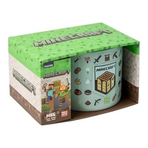 Paladone minecraft mug, officially licensed 400ml large ceramic coffee cup, embossed PP14641MCF 5056577756203