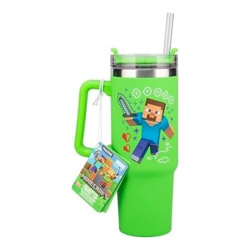 Paladone: minecraft - green multiway insulated travel ποτήρι με καλαμάκι(900ml) (pp14600mcf) PP14600MCF 5056577755756