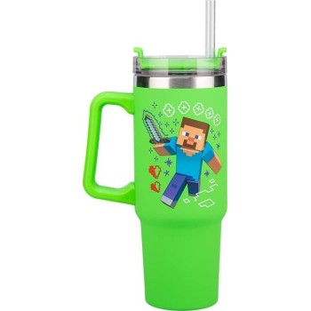 Paladone: minecraft - green multiway insulated travel ποτήρι με καλαμάκι(900ml) (pp14600mcf) PP14600MCF 5056577755756