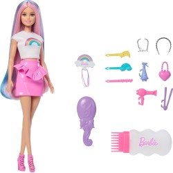 Mattel Barbie Rainbow Sparkle Hair Fashion Doll With Extra-long Hair and 12 Styling Accessories JJP07 194735340026