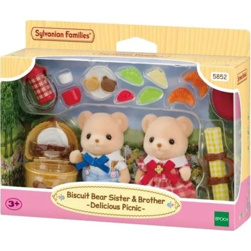Epoch sylvanian families - biscuit bear sister and brother - delicious picnic - d 5852 5054131058527