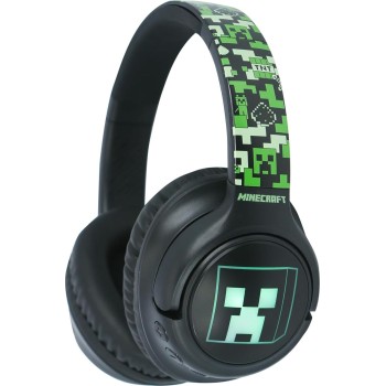 otl technologies otl  mc1241 minecraft wireless headphones with led light up feature - black  5055371629089