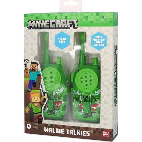 otl technologies otl  minecraft walkie talkie set, green, 150 metre range, push-to-talk func  5055371630221