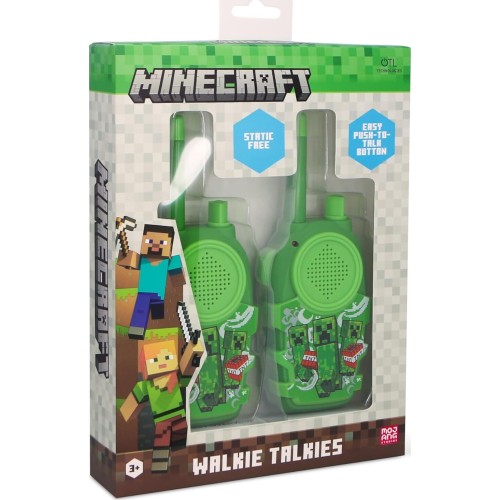 otl technologies otl  minecraft walkie talkie set, green, 150 metre range, push-to-talk func  5055371630221