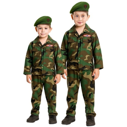 fun world Στολή στρατιώτης πράσινος μπερές UK 7-8 ετών 122-128εκ. 5195-2 5212054709173