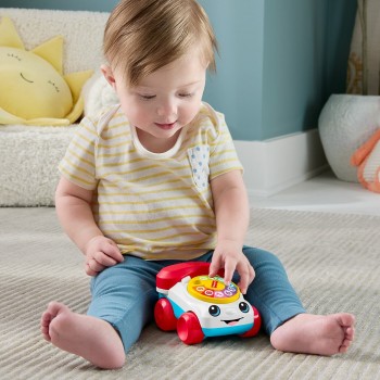 Mattel Fisher-Price Chatter Telephone Vehicle Push-Along Toy With Sounds For Baby & Toddler JKD56 194735347254