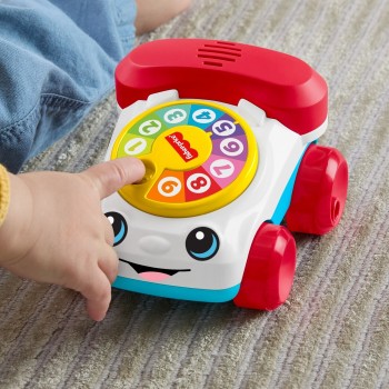 Mattel Fisher-Price Chatter Telephone Vehicle Push-Along Toy With Sounds For Baby & Toddler JKD56 194735347254