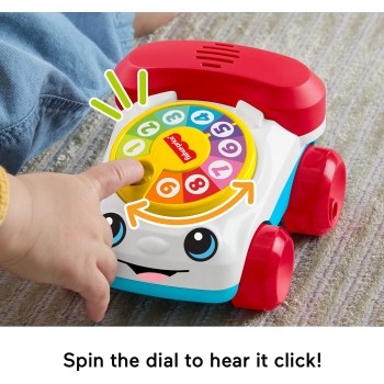 Mattel Fisher-Price Chatter Telephone Vehicle Push-Along Toy With Sounds For Baby & Toddler JKD56 194735347254