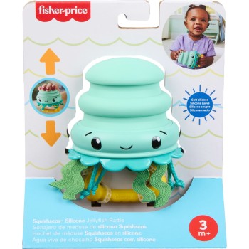 Mattel Fisher-Price Squishseas Silicone Jellyfish Rattle & Teether Activity Toy For Newborn Baby JHB54 / JHB57 194735327157