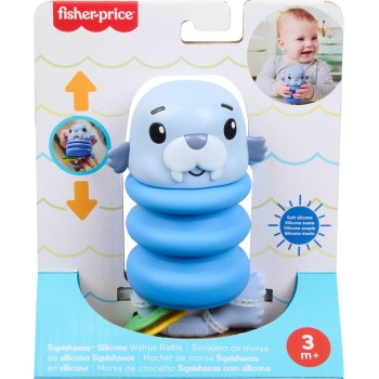 Mattel Fisher-Price Squishseas Silicone Walrus Rattle & Teether Activity Toy For Newborn Baby JHB54 / JHB56 194735327072