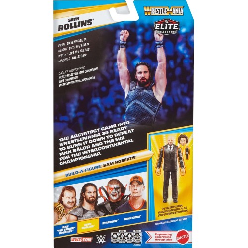 Mattel WWE Elite Collection Premium Live Event Seth Rollins Action Figure Set, Wrestlemania Collectible HVF76 / JHX75 1947353376