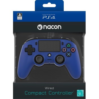 nacon wired compact controller, black, ps4ofcpadblue  3499550360684