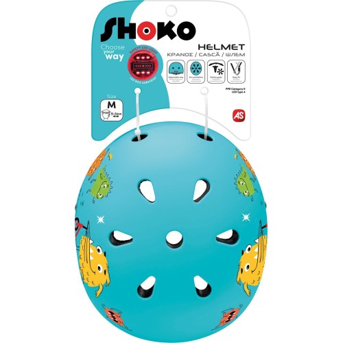 As company Shoko Children's Helmet With Light Minty Monsters 5004-50536 5203068505363